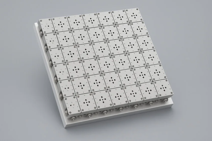 CT500 three-axis load cells assembled into a crash barrier panel