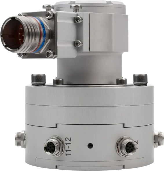 MUX module under an SR10AW/WFT slip ring with encoder