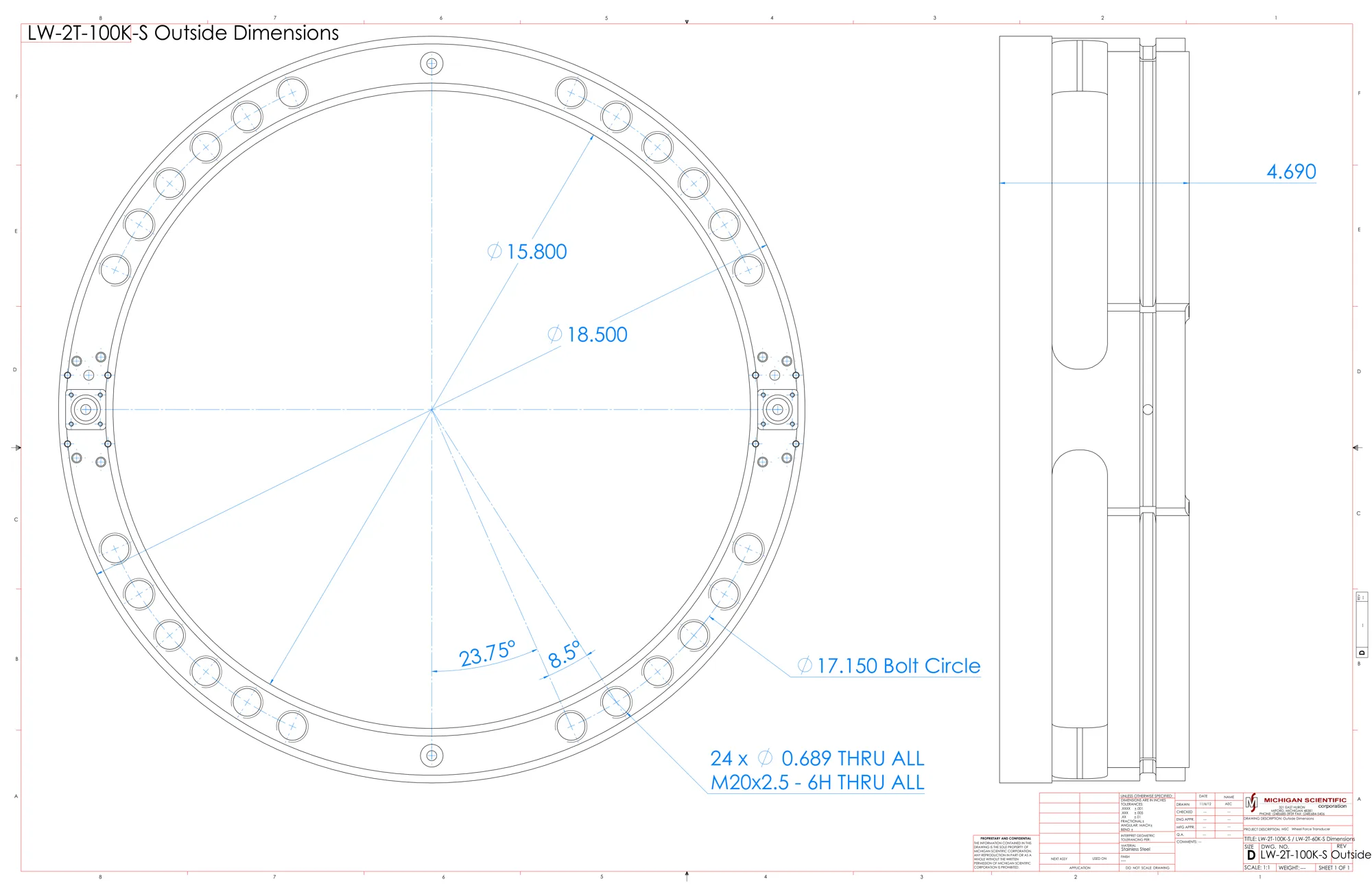 LW-2T-60K-S outside dimensions and bolt pattern (PDF)
