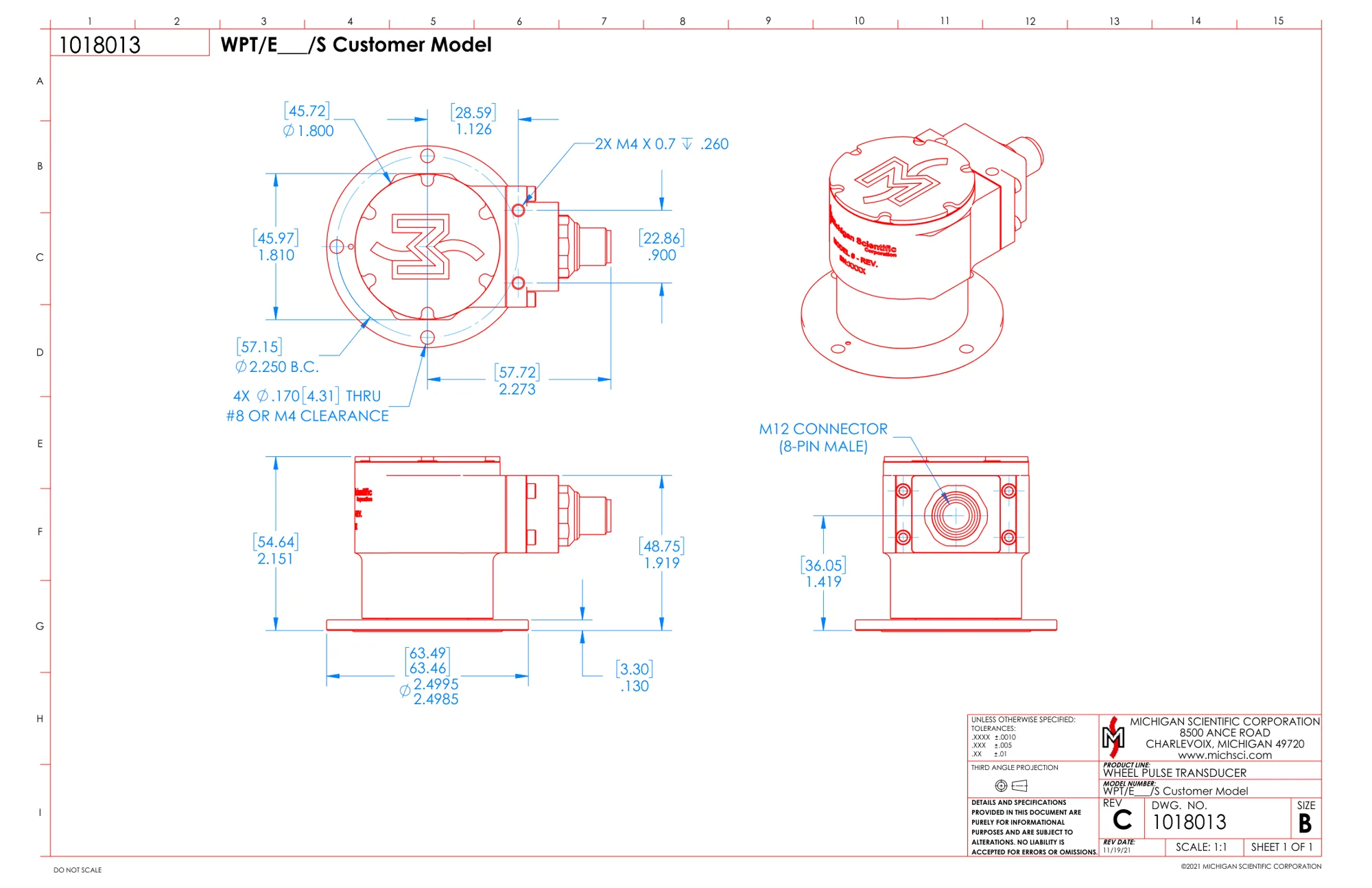 Zeichnung Wheel Pulse Transducer (PDF)